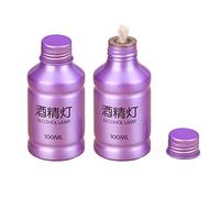 2 Packs Portable Alcohol Burner Lamp Case 100ml Aluminum Alloy Stoves Alcohol Lamp for Outdoor Hiking Picnic Lab Equipment - Purple