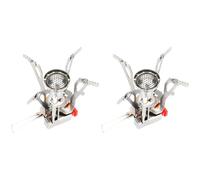 2 Packs Portable Stove for Camping with Electronic Ignition, Outdoor Mini Folding Gas Stove, 3.3 oz / 95 g Ultralight Backpacking Stove for Hiking Picnic, Fits Pots 7.9 in / 20 cm