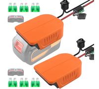 2 Packs Power Wheel Adapter for Black+Decker 20V MAX Lithium Battery Adapter Power Wheels Battery Converter Kit with Fuses & Wire Terminals, 12AWG Wire, Power Connector for DIY Rc Car Toys, Robotics