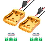 2 Packs Power Wheel Adapter for Dewalt 20V Battery Adapter Power Wheels Battery Converter Kit with Fuses & Wire Terminals, 12AWG Wire, Power Connector for DIY Rc Car Toys, Robotics and Rc Truck