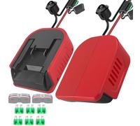 2 Packs Power Wheel Adapter for Einhell 18V Battery Power Wheels Battery Converter with Fuses and Wire Clamps, 14AWG Cable, Power Connector for DIY RC