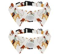 2 Packs Puppy Collars, Western Wild Cowgirls Women Rodeo Velvet Dog Bow tie Collar, Adjustable Formal Pet Tuxedo Bowties for Boy Girls Dogs Cats