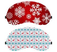 2 Packs Raindeer Heart Pattern Sleep Mask for Back and Side Sleeper, 100% Light Blocking Eye Mask, Adjustable & Breathable Sleeping Eye Cover, Zero Eye Pressure