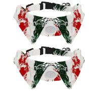 2 Packs Red Green White Marble Texture Small Dog Collar, Adjustable Cat Collar with Bowties, Cute Pet Bow Tie for Medium Dogs Cats Puppies