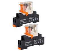2 Packs RFT1CO730L Small Electromagnetic Power Relay Intermediate Relay with Socket Base, 5 Pins, Coil Voltage AC 230V, Load 12A 250V AC