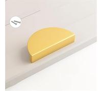 2 Packs Room Colourful Handles Cabinet semi-Circular Door Knob Half Moon Kitchen Cupboard Handles,Drawer Pulls,Aluminum Alloy Profile for Wardrobe,Dresser,Bathroom(Gold,100mm)