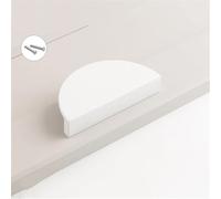 2 Packs Room Colourful Handles Cabinet semi-Circular Door Knob Half Moon Kitchen Cupboard Handles,Drawer Pulls,Aluminum Alloy Profile for Wardrobe,Dresser,Bathroom(White,74mm)