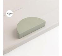 2 Packs Room Colourful Handles Cabinet semi-Circular Door Knob Half Moon Kitchen Cupboard Handles,Drawer Pulls,Aluminum Alloy Profile for Wardrobe,Dresser,Bathroom(Green,74mm)
