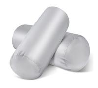 2 Packs Round Neck Pillow Case Covers, 16.1x5.9inch Cervical Neck Roll Pillow Cover Soft Round Pillow Covers with Zipper Bolster Pillowcases Silk Cylinder Pillow Case Covers for Hair & Skin