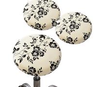 2 Packs Round Stool Covers 30-48cm Seat Covers Bar Stool Slipcovers with Elastic Polyester Bar Decoration Printed Counter Stool Pub Chair Slipcover(Color 2,36cm)