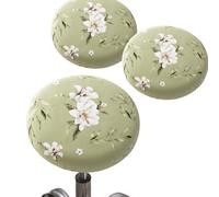 2 Packs Round Stool Covers 30-48cm Seat Covers Bar Stool Slipcovers with Elastic Polyester Bar Decoration Printed Counter Stool Pub Chair Slipcover(Color 6,38cm)