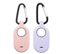 (2 Packs) Samsung Galaxy SmartTags 2 Cases,Doweiss Premium Silicon Soft Skin Rubber Protective Cases Cover Anti-Scratch Lightweight with Clips Keychain Fit for Galaxy SmartTags 2 (Lavender + Pink)