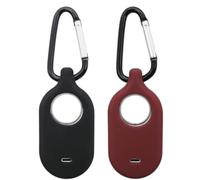 (2 Packs) Samsung Galaxy SmartTags 2 Cases,Doweiss Premium Silicon Soft Skin Rubber Protective Cases Cover Anti-Scratch Lightweight with Clips Keychain Fit for Galaxy SmartTags 2 (Black + Wine Red)
