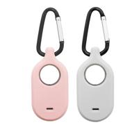 (2 Packs) Samsung Galaxy SmartTags 2 Cases,Doweiss Premium Silicon Soft Skin Rubber Protective Cases Cover Anti-Scratch Lightweight with Clips Keychain Fit for Galaxy SmartTags 2 (Pink + Gray)