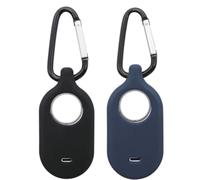 (2 Packs) Samsung Galaxy SmartTags 2 Cases,Doweiss Premium Silicon Soft Skin Rubber Protective Cases Cover Anti-Scratch Lightweight with Clips Keychain Fit for Galaxy SmartTags 2 (Black + Navy Blue)