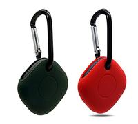 (2 Packs) Samsung Galaxy SmartTags Cases,Doweiss Premium Soft Skin Rubber Protective Cases Cover Anti-Scratch Lightweight with Clips Keychain Fit for Galaxy SmartTags (Red + Emerald Green)