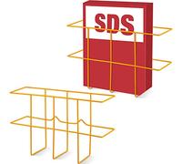 2 Packs SDS Binder Holder Wall Mount MSDS Binder Rack Mounting Wire 3 Ring Binder Storage for File Magazine Book Sheet Organizer Safety Display Office School Home, 13.78 x 8.66 x 4.33 Inch, Yellow