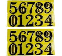 2 Packs Self Adhesive Door Numbers 0-9, Gold Black Sticky House Numbers 5x3cm, Waterproof Property Number Stickers for Doors, Mailbox, Office, Locker, Wall, Dustbin, Glass, Wood, Metal & Vinyl