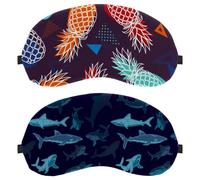 2 Packs Sharks Sea Ocean Sleep Eye Mask for Side Sleeper, Sleeping Mask, Light Blocking Eye Mask, Soft Eye Shade Cover for Travel, Nap, Plane
