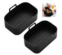 2 Packs Silicone Air Fryer Liners for Ninja Dual Air Fryer,Reusable AirFryer Liners,Silicone Mould for Ninja Foodi,Heat Resistant Air Fryer Accessories for Microwave Oven, Grill and Steamer