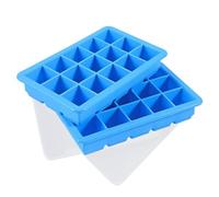 2 Packs Silicone Ice Cube Tray Blue, Easy-Release Ice Cube Moulds 15 Ice Cubs Per Tray for Chocolate Whiskey Cocktail Any Drinks