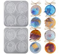 2 Packs Silicone Marine Animal Hanging Ball Decor Resin Epoxy Mold, Coaster Tray Jewelry Charms Casting Mould Ornaments Pendant Scented Candle Wax Molds DIY Craft Handmade Gift