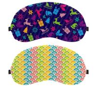 2 Packs Sleep Eye Mask for Side Sleeper, Colorful Peacock Tail Pattern Sleeping Mask, Light Blocking Eye Mask, Soft Eye Shade Cover for Travel, Nap, Plane
