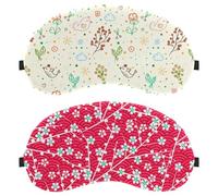 2 Packs Sleep Eye Mask for Side Sleeper, Little White Flowers Pink Background Sleeping Mask, Light Blocking Eye Mask, Soft Eye Shade Cover for Travel, Nap, Plane