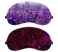 2 Packs Sleep Eye Mask for Side Sleeper, Retro Flower Pattern Pink Rose Sleeping Mask, Light Blocking Eye Mask, Soft Eye Shade Cover for Travel, Nap, Plane