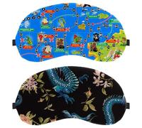 2 Packs Sleep Eye Mask for Side Sleeper, Sleeping Mask, Dragon Pattern Light Blocking Eye Mask, Soft Eye Shade Cover for Travel, Nap, Plane