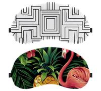2 Packs Sleep Eye Mask for Side Sleeper, Sleeping Mask, Flamingo Pineapple Light Blocking Eye Mask, Soft Eye Shade Cover for Travel, Nap, Plane