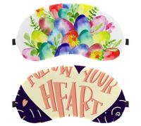 2 Packs Sleep Eye Mask for Side Sleeper, Sleeping Mask, Light Blocking Eye Mask, Follow Your Heart Cute Love Soft Eye Shade Cover for Travel, Nap, Plane