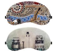 2 Packs Sleep Eye Mask for Side Sleeper, Sleeping Mask, Old Radio Pattern Light Blocking Eye Mask, Soft Eye Shade Cover for Travel, Nap, Plane