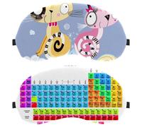 2 Packs Sleep Eye Mask for Side Sleeper, Sleeping Mask, Periodic Table of The Elements Light Blocking Eye Mask, Soft Eye Shade Cover for Travel, Nap, Plane
