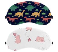 2 Packs Sleep Eye Mask for Side Sleeper, Sleeping Mask, Pink Pig Fly Kite Light Blocking Eye Mask, Soft Eye Shade Cover for Travel, Nap, Plane