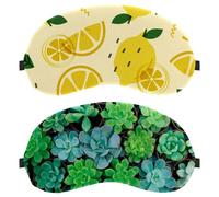 2 Packs Sleep Eye Mask for Side Sleeper, Sleeping Mask, Succulent Plants Light Blocking Eye Mask, Soft Eye Shade Cover for Travel, Nap, Plane