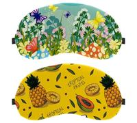 2 Packs Sleep Eye Mask for Side Sleeper, Sleeping Mask, Tropical Fruits Papava Pineapple Pattern Light Blocking Eye Mask, Soft Eye Shade Cover for Travel, Nap, Plane
