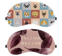 2 Packs Sleep Mask, Completely Block Out Light Eye Mask for Side Sleeper, Foliage Dreams Zero Eye Pressure Night Blindfold, Adjustable Eye Shade Cover