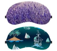 2 Packs Sleep Mask, Completely Block Out Light Eye Mask for Side Sleeper, Sea Monsters Zero Eye Pressure Night Blindfold, Adjustable Eye Shade Cover