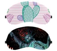 2 Packs Sleep Mask, Completely Block Out Light Eye Mask for Side Sleeper, Statue of Liberty New York Zero Eye Pressure Night Blindfold, Adjustable Eye Shade Cover