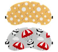2 Packs Sleep Mask Cover, Eye Mask for Men Women, Panda Parachute Cloud Breathable Sleeping Eye Masks, Zero Eye Pressure for Sleeping