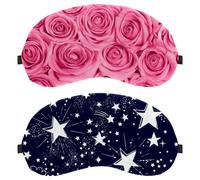 2 Packs Sleep Mask Cover, Eye Mask for Men Women, Stars in Dark Blue Background Breathable Sleeping Eye Masks, Zero Eye Pressure for Sleeping