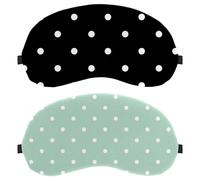 2 Packs Sleep Mask Cover Mint Green White Polka Dot, Eye Mask for Men Women, Breathable Sleeping Eye Masks, Zero Eye Pressure for Sleeping