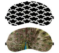 2 Packs Sleep Mask Cover Peacock Pattern, Eye Mask for Men Women, Breathable Sleeping Eye Masks, Zero Eye Pressure for Sleeping