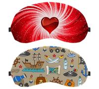 2 Packs Sleep Mask Cover Pirates Adventures, Eye Mask for Men Women, Breathable Sleeping Eye Masks, Zero Eye Pressure for Sleeping