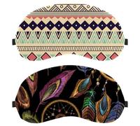 2 Packs Sleep Mask, Eyeshade for Side Sleeper Men Women, Dreamcatcher Light Blocking Eye Mask Cover with Adjustable Strap, Night Blindfold