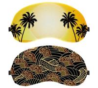 2 Packs Sleep Mask for Back and Side Sleeper 100% Light Blocking Eye Mask Dragon Clouds Wave Pattern Adjustable & Breathable Sleeping Eye Cover Zero Eye Pressure