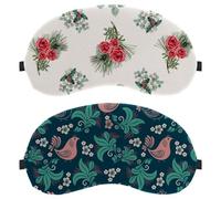 2 Packs Sleep Mask for Back and Side Sleeper, 100% Light Blocking Eye Mask, Flower Retro Seamless Adjustable & Breathable Sleeping Eye Cover, Zero Eye Pressure