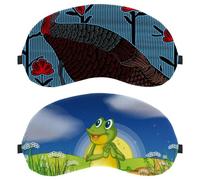2 Packs Sleep Mask for Back and Side Sleeper a Frog Looking at The Bright Star, 100% Light Blocking Eye Mask, Adjustable & Breathable Sleeping Eye Cover, Zero Eye Pressure