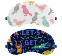2 Packs Sleep Mask for Back and Side Sleeper, Lets Get Lost 100% Light Blocking Eye Mask, Adjustable & Breathable Sleeping Eye Cover, Zero Eye Pressure